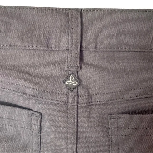 PRANA Brenna Moto Stretch Skinny Pants Mid Rise Gravel Nylon Size 2 - Picture 12 of 15